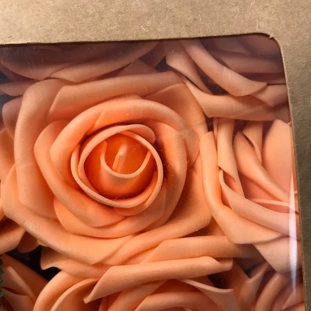 25 Pcs Artificial Rose Flower Heads Wedding Orange - Picture 5 of 5